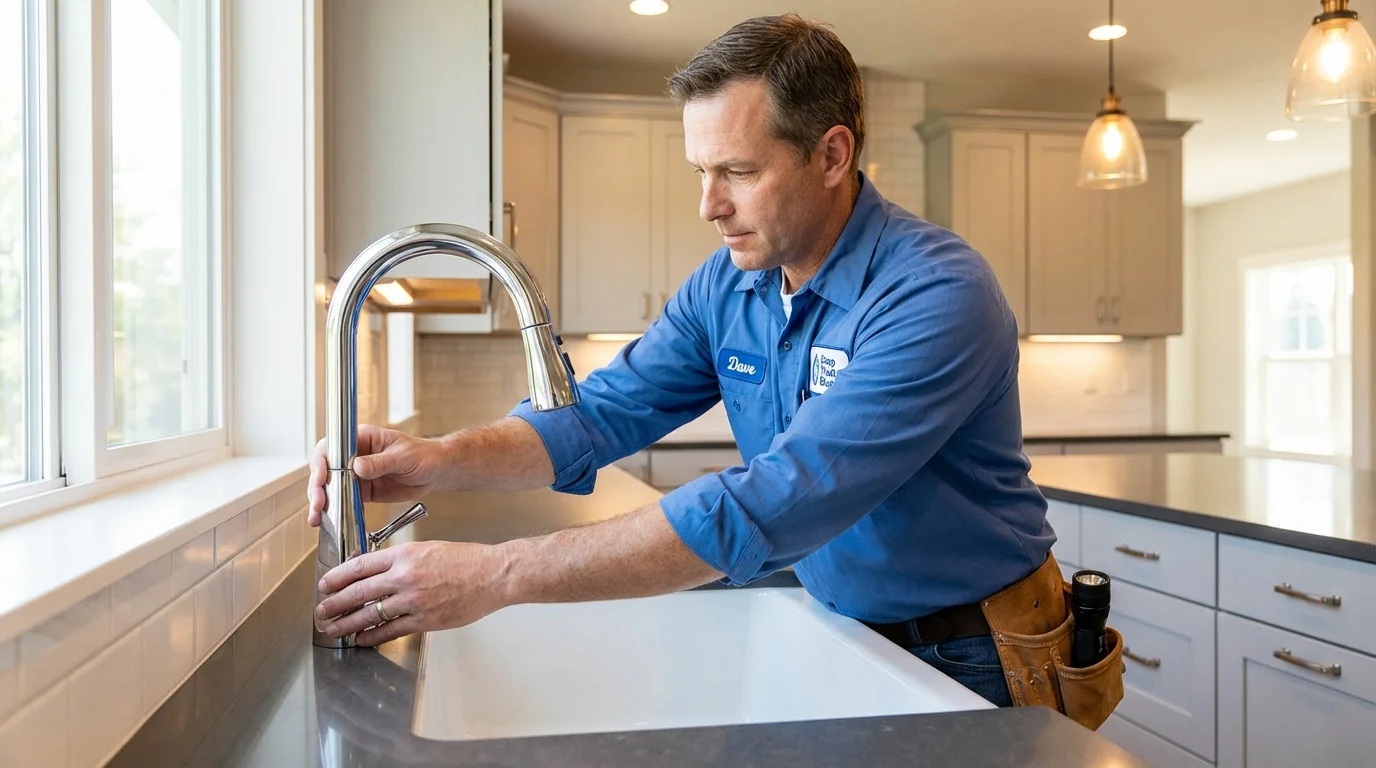Kitchen faucet installation by Johns Plumbing LLC in Solomons
